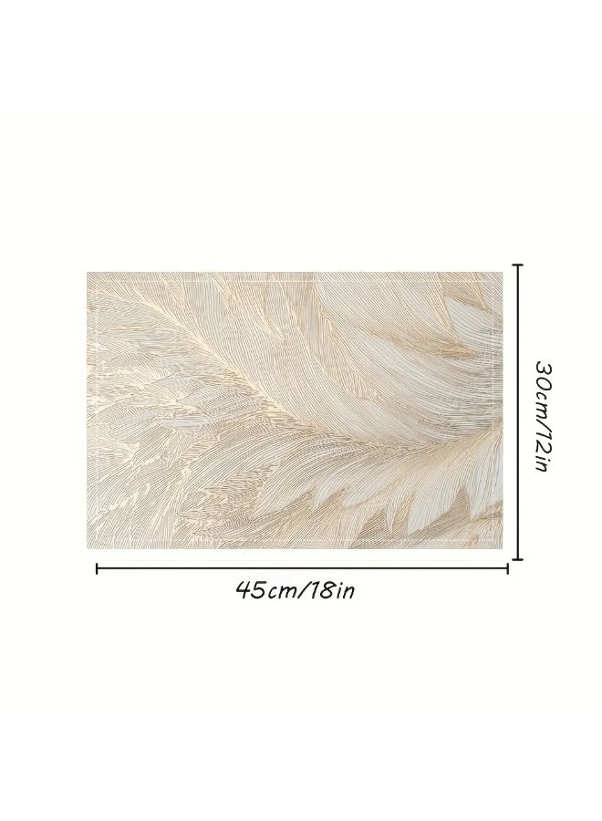 Golden Leaf Placemats Set of 4 Easy-Clean Dining Table Mats (30.5—45.7 cm) - Image 3